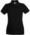 SS89 630300 Fruit of the Loom Lady-Fit Premium Cotton Piqué Polo Shirt Black colour image